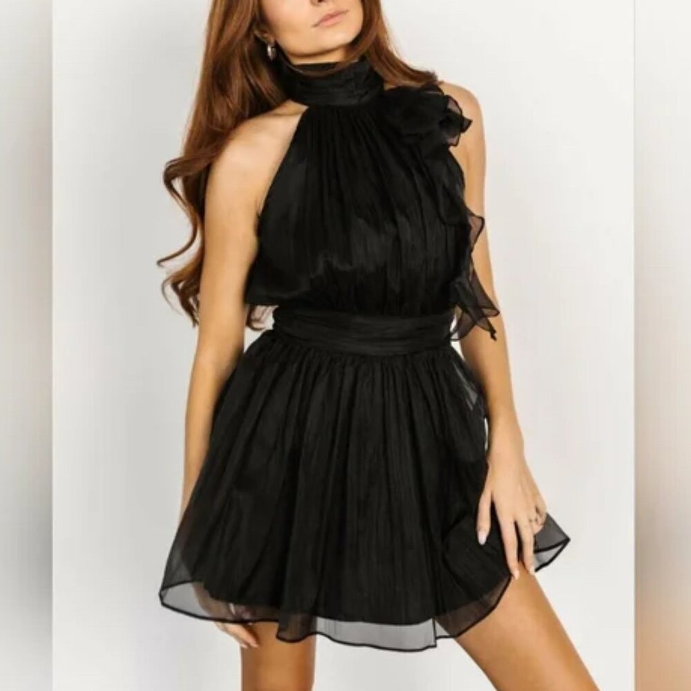 DO + BE Baltic Born NWT Mini Ruffled Dress in Black Womens Size S